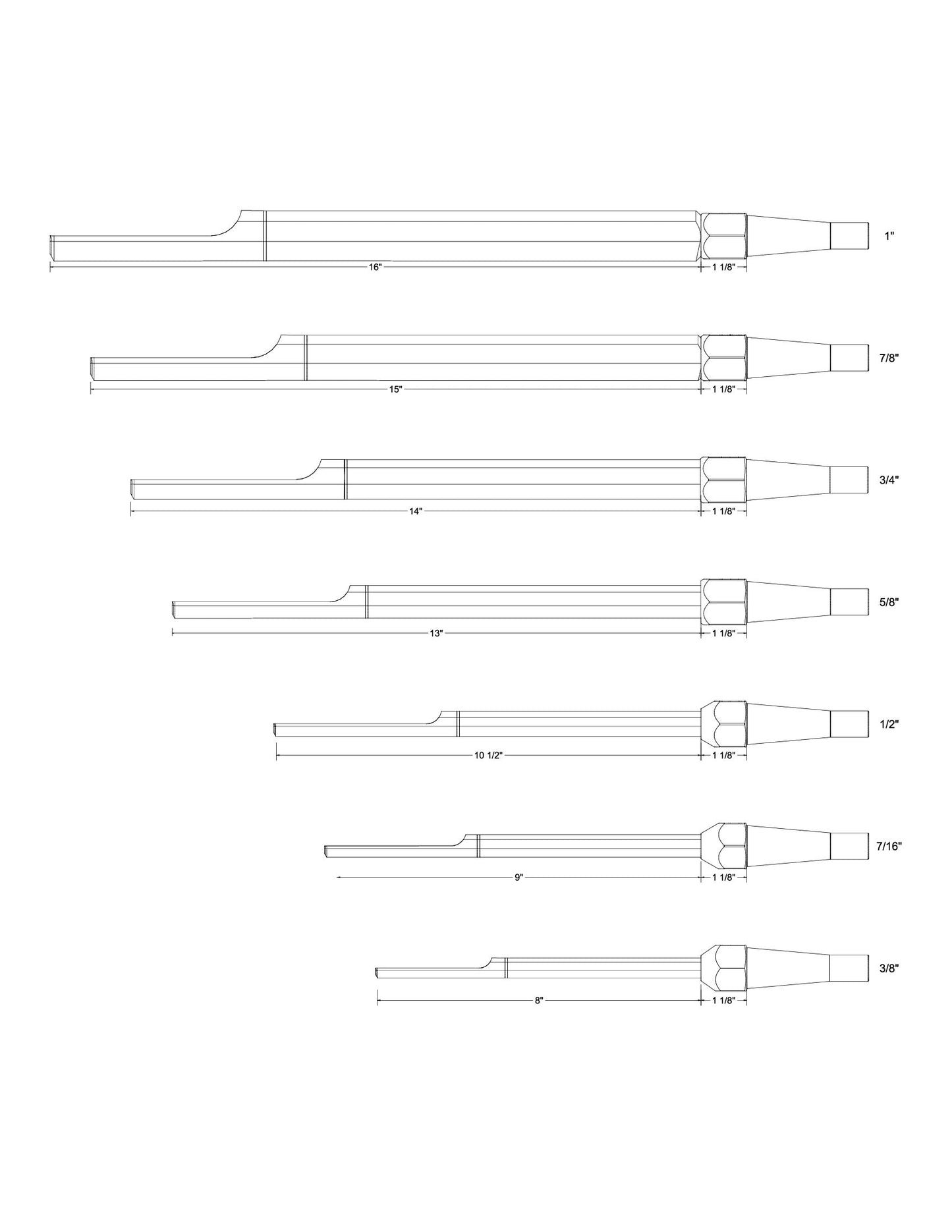 1" 15V Bottom Bowl Gouge — detail view