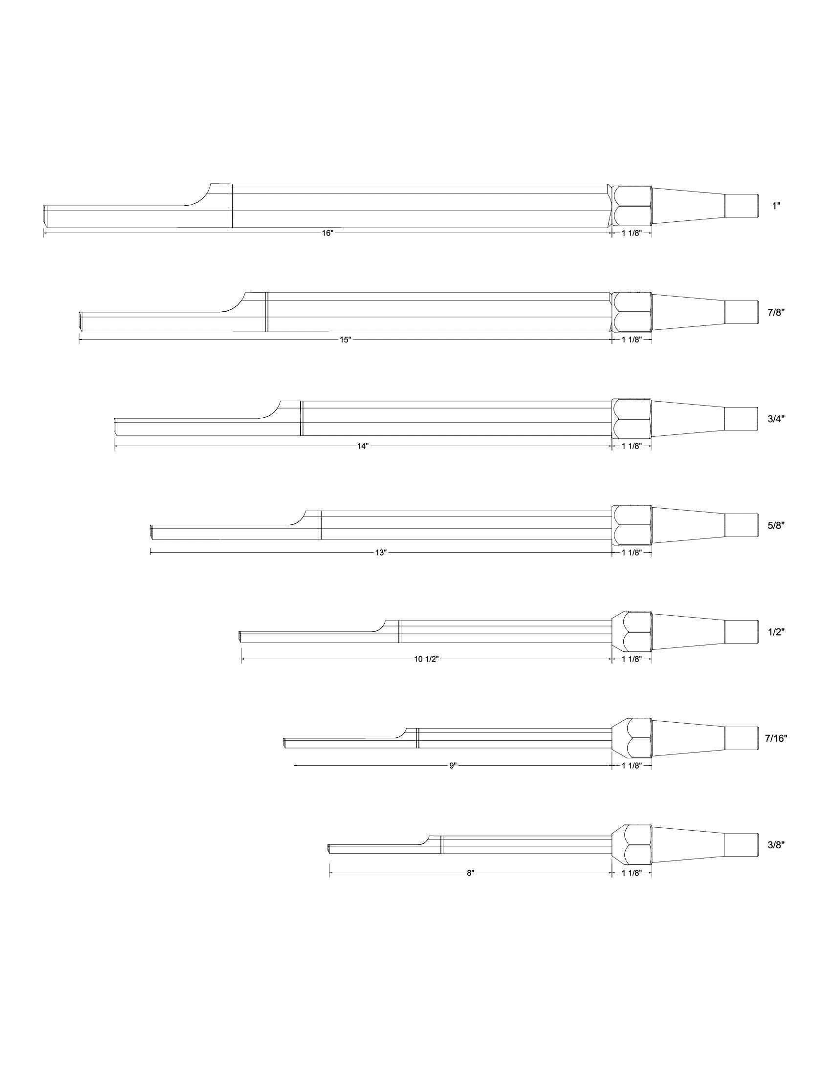 1" 15V Bottom Bowl Gouge — detail view