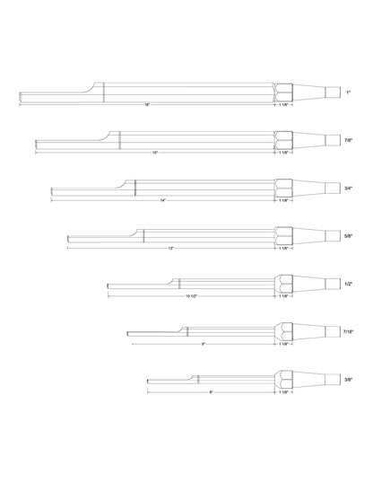 1" 15V Bottom Bowl Gouge — detail view