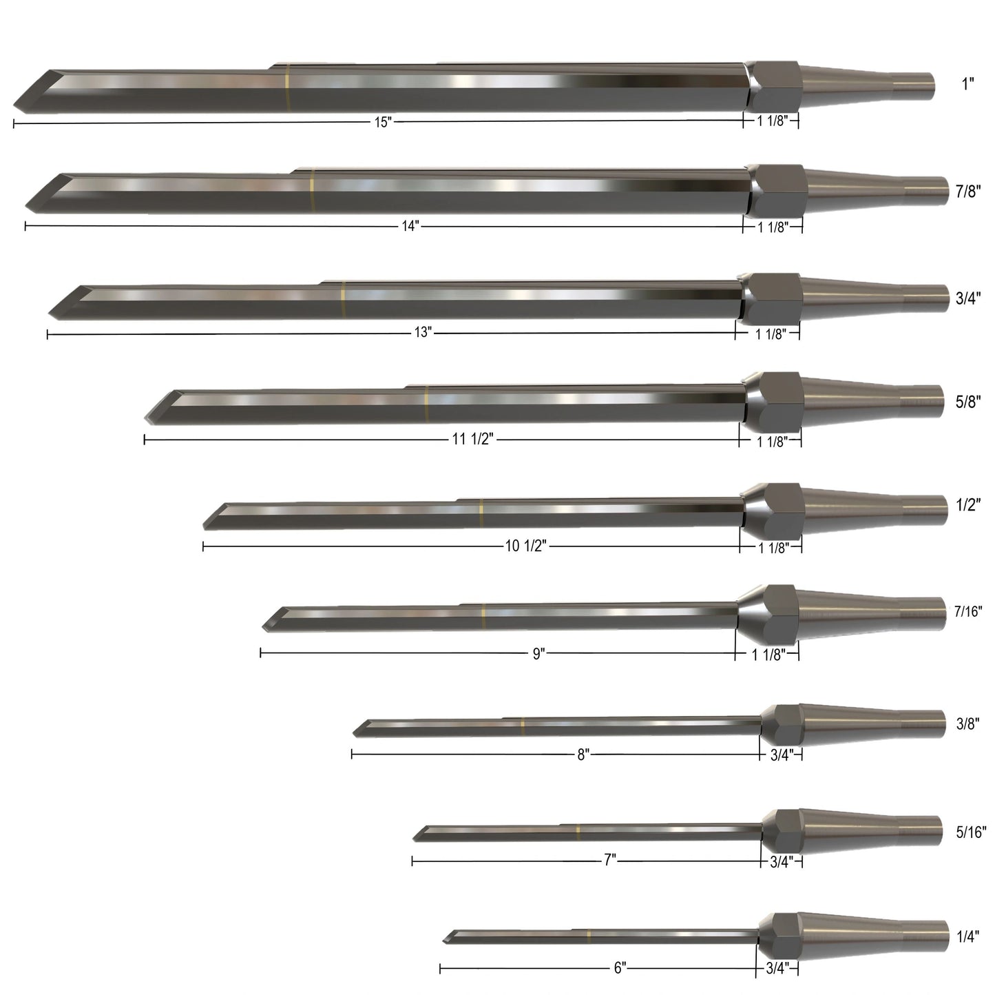 1" 15V Elliptical Bowl Gouge — alternate view