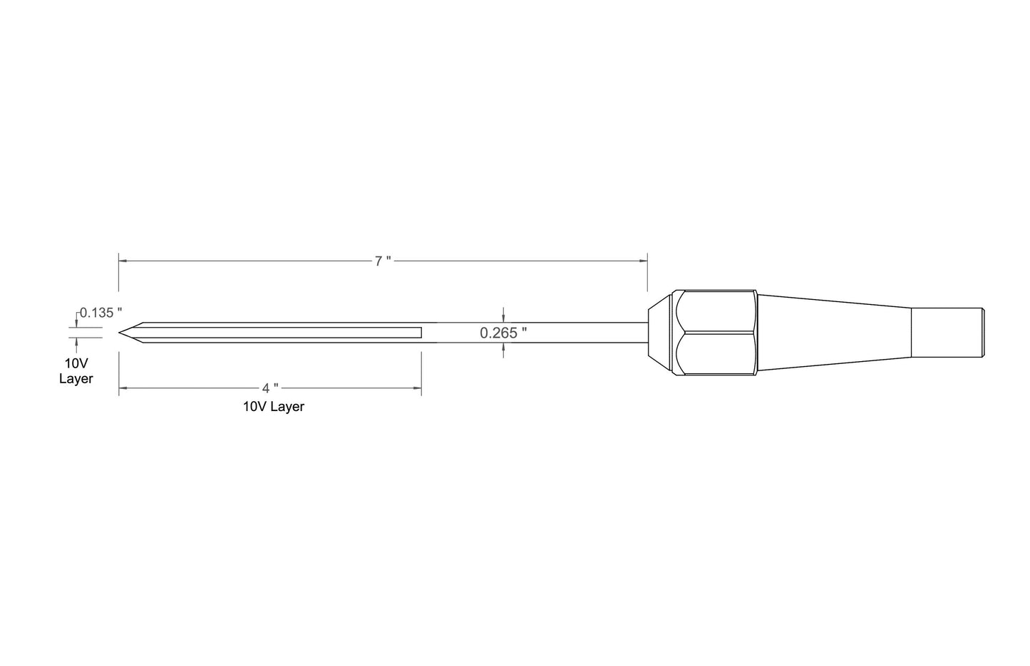 Beading & Parting Tool 1/4" Laminated 10V with Removable Bolster — view 5