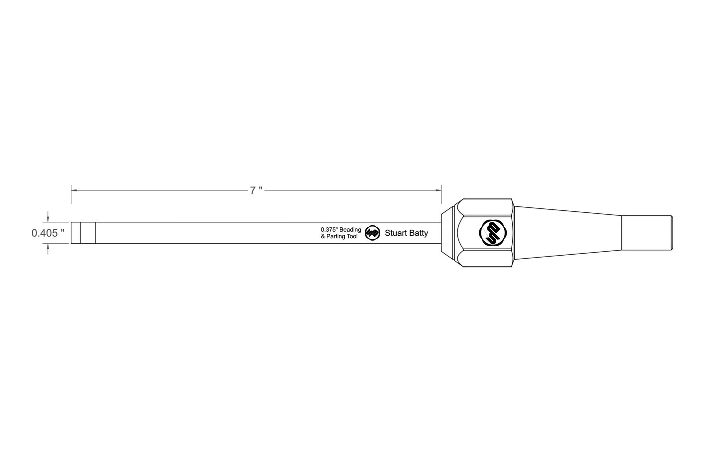 Beading & Parting Tool 3/8" Laminated 10V with Removable Bolster — close-up