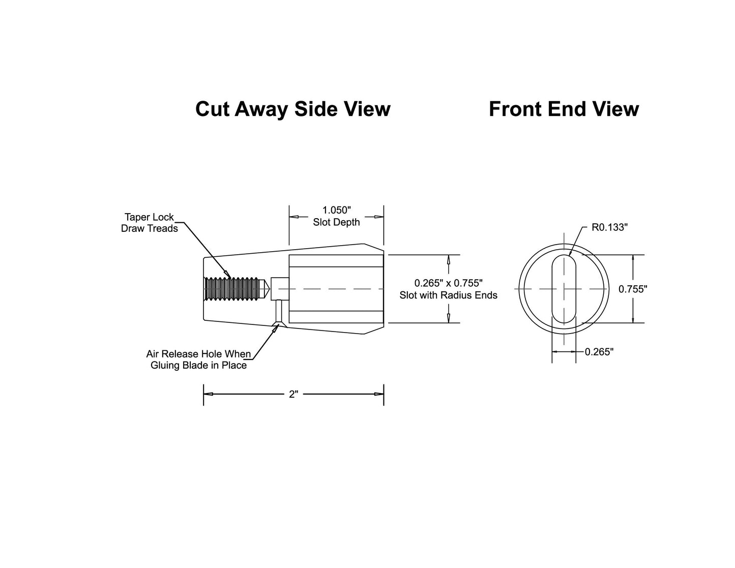 Bolster with 0.265" x 0.755" Slot (Radius Ends) Removable Insert — view 6