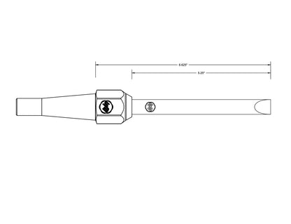 10V Round Bar 9/16" Square Across Chisel/NRS with Removable Insert Bolster — close-up