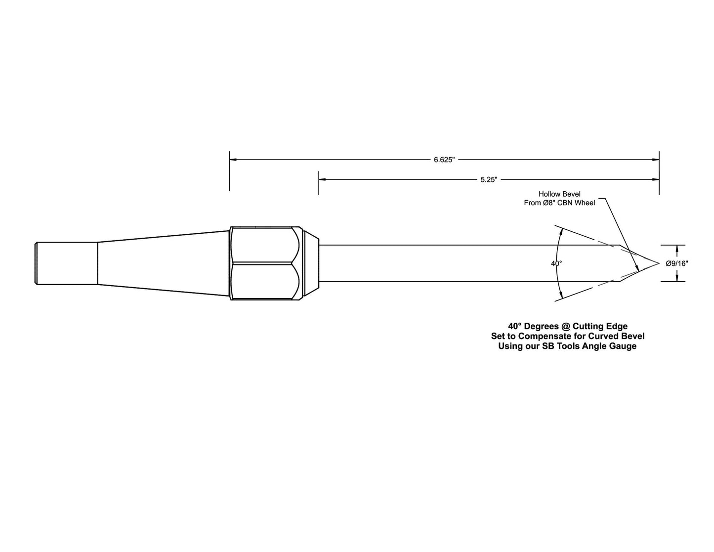 10V Round Bar 9/16" Square Across Chisel/NRS with Removable Insert Bolster — view 6