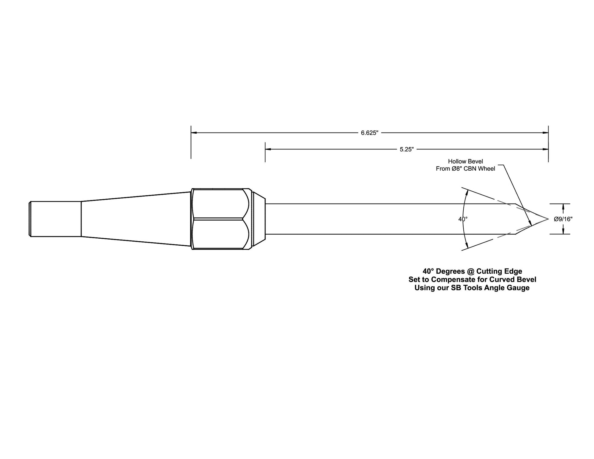 10V Round Bar 9/16" Square Across Chisel/NRS with Removable Insert Bolster — view 6