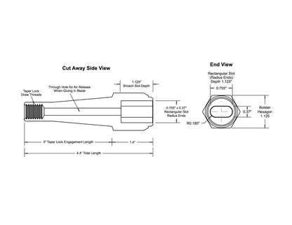 Taper Lock Bolster 0.755" x 0.370" Slot with Radius Ends — view 7