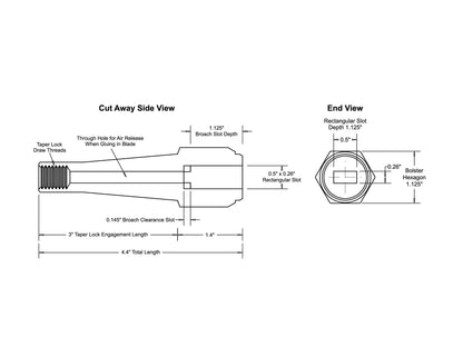 Taper Lock Bolster with 0.500" x 0.260" Rectangular Slot - Insert Type — view 7