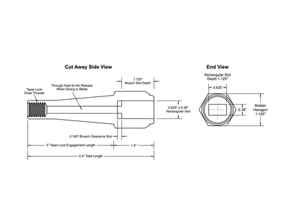 Taper Lock Bolster with 0.625" x 0.380" Rectangular Slot - Insert Type — view 8