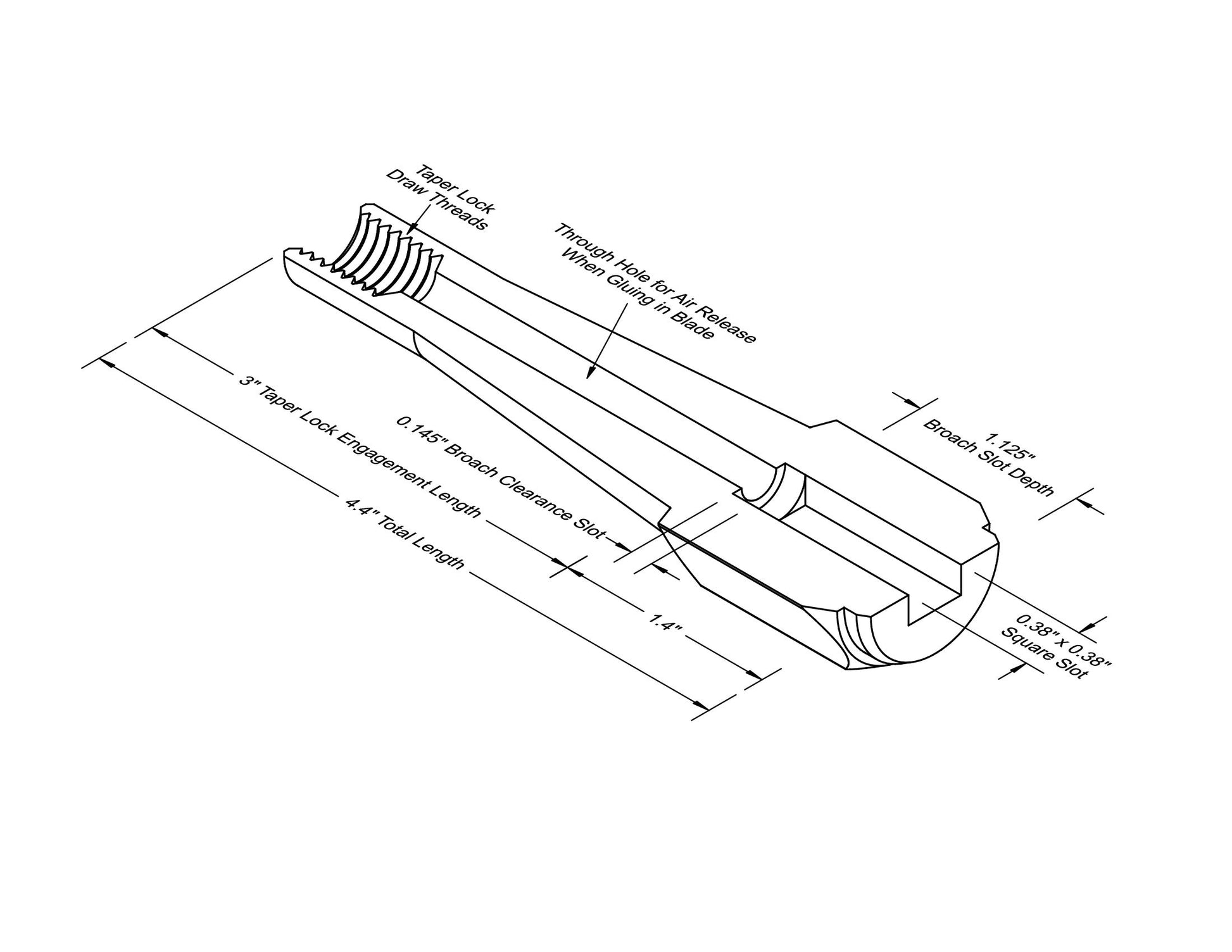 Taper Lock Bolster with 0.380" x 0.380" Square Hole - Insert Type — view 6