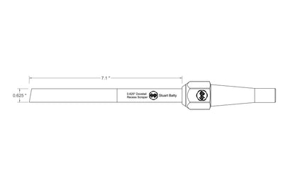 Dovetail Recess Scraper 0.625" Laminated 10V with Removable Bolster — detail view