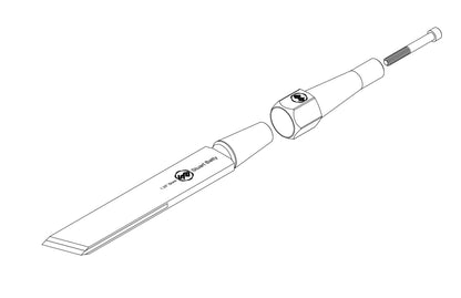 Skew Chisel 1 1/4" Laminated 10V with Removable Bolster — detail view