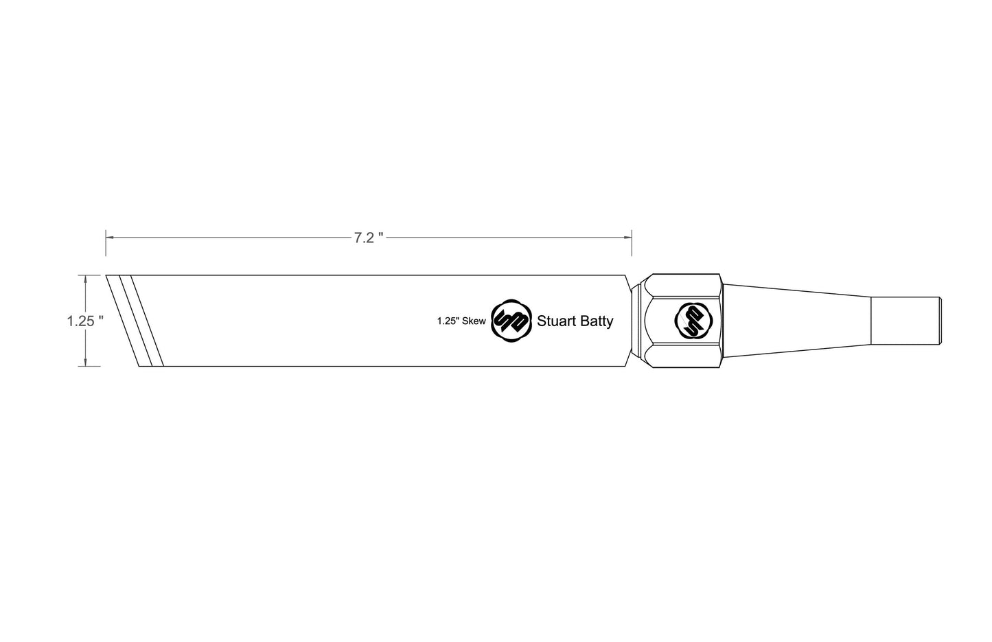 Skew Chisel 1 1/4" Laminated 10V with Removable Bolster — close-up