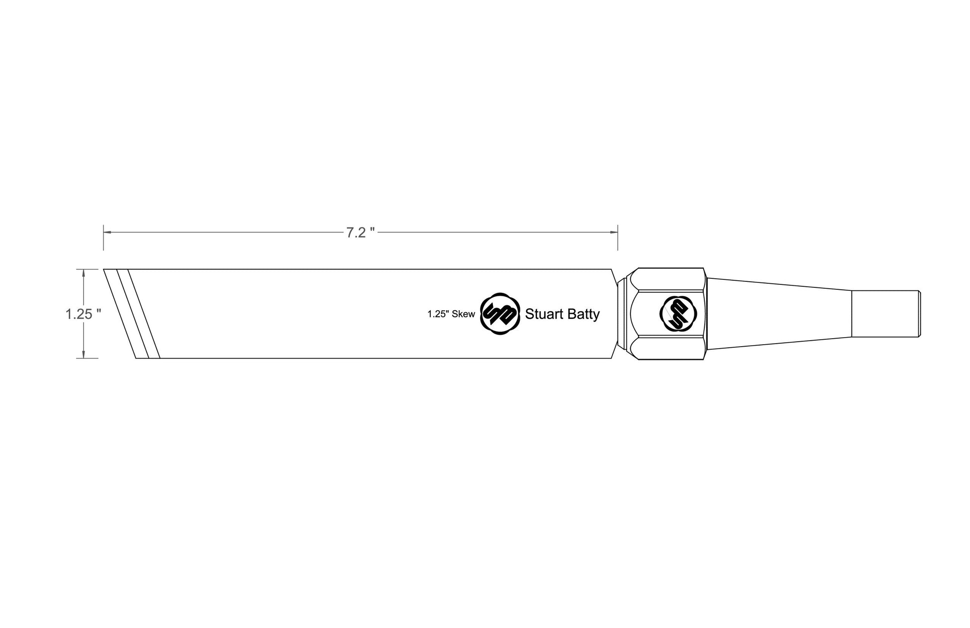 Skew Chisel 1 1/4" Laminated 10V with Removable Bolster — close-up