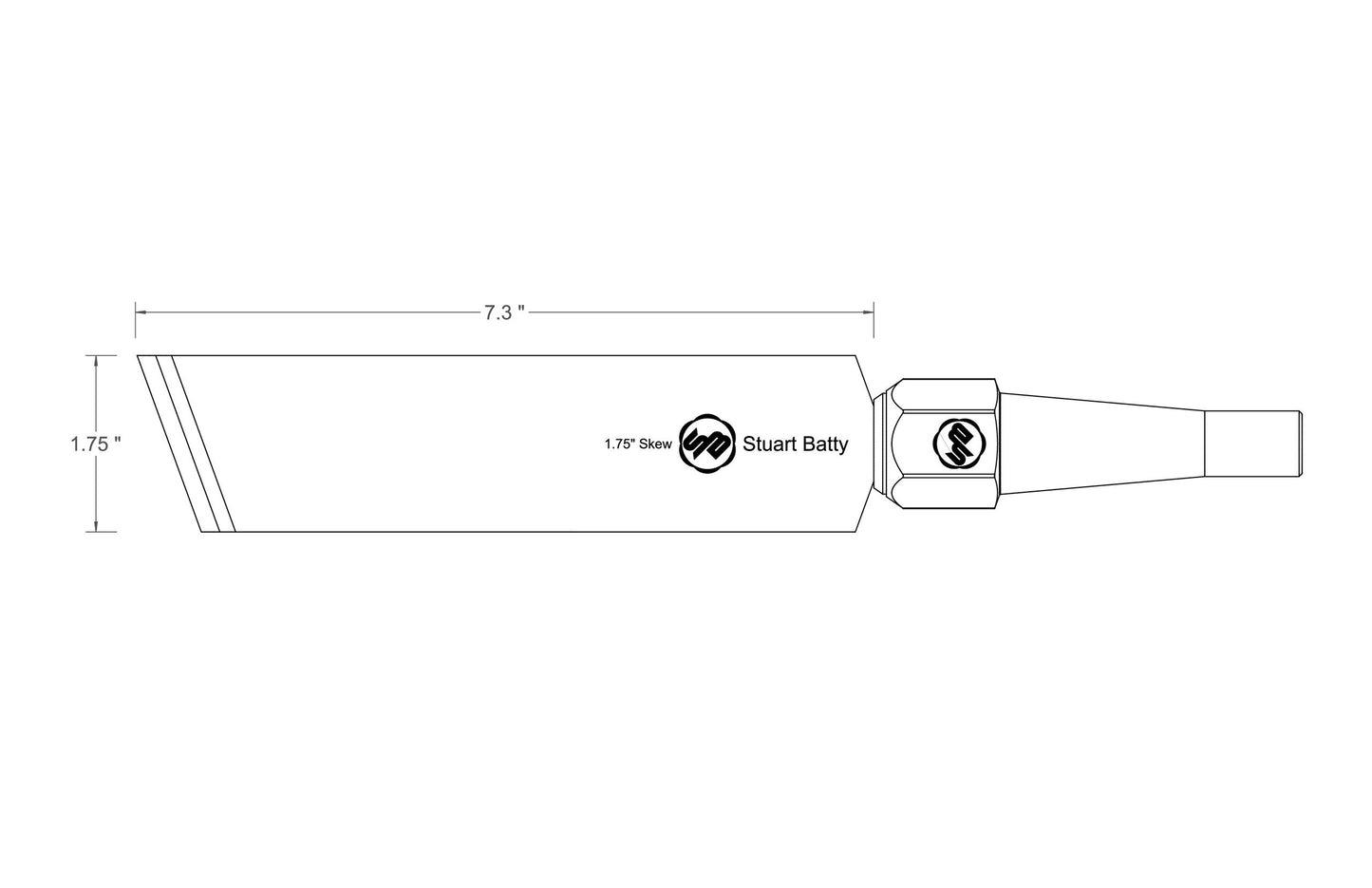 Skew Chisel 1 3/4" Laminated 10V with Removable Bolster — close-up