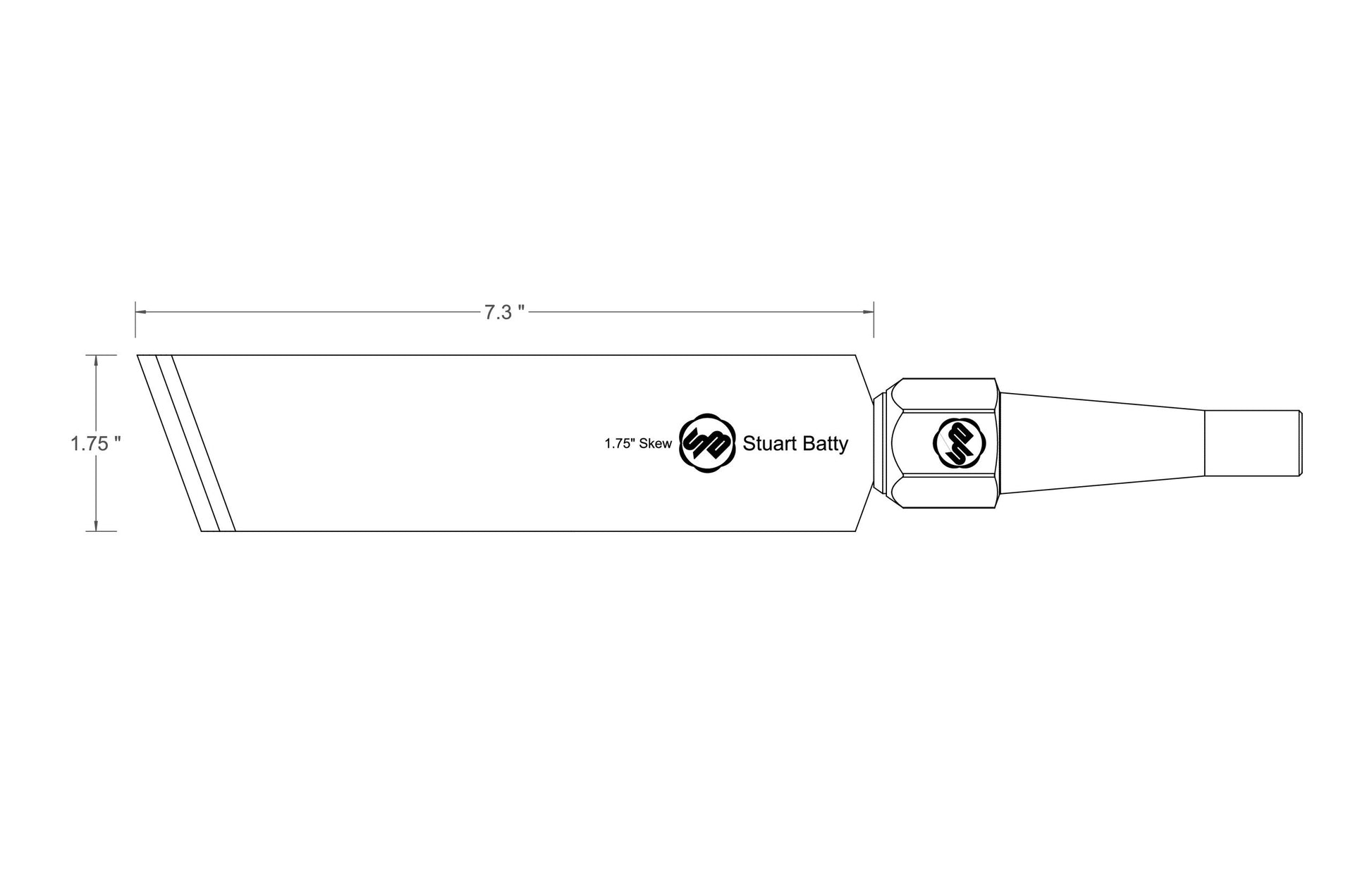 Skew Chisel 1 3/4" Laminated 10V with Removable Bolster — close-up