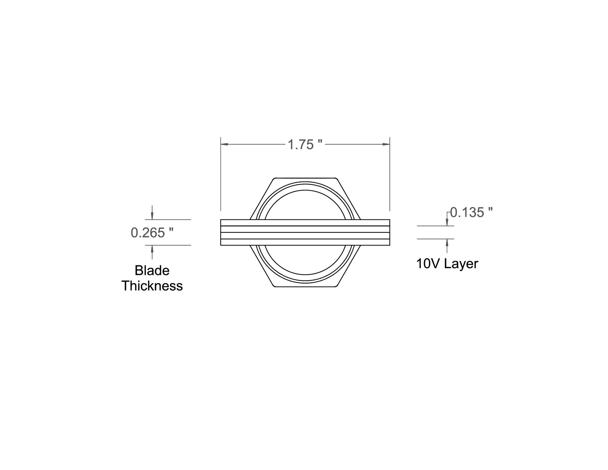 Skew Chisel 1 3/4" Laminated 10V with Removable Bolster — view 7