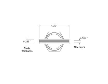 Skew Chisel 1 3/4" Laminated 10V with Removable Bolster — view 7
