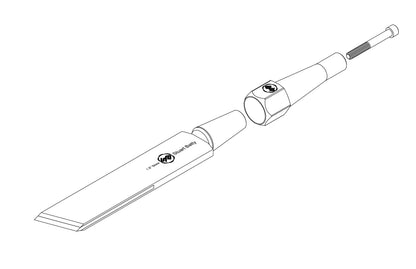 Skew Chisel 1 1/2" Laminated 10V with Removable Bolster — detail view