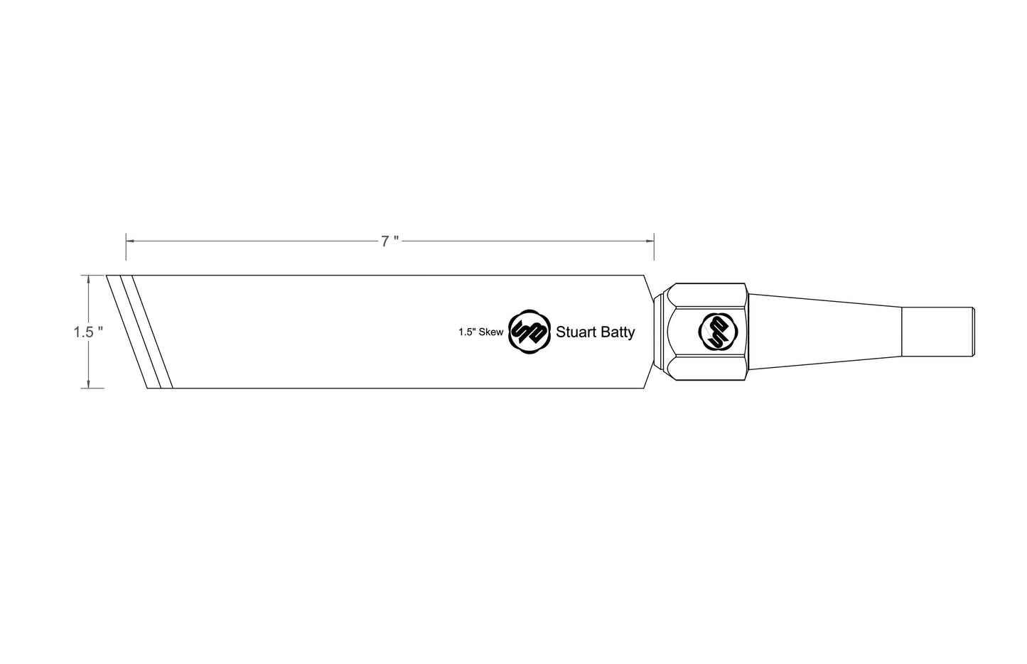 Skew Chisel 1 1/2" Laminated 10V with Removable Bolster — close-up
