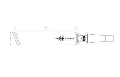 Skew Chisel 1 1/2" Laminated 10V with Removable Bolster — close-up