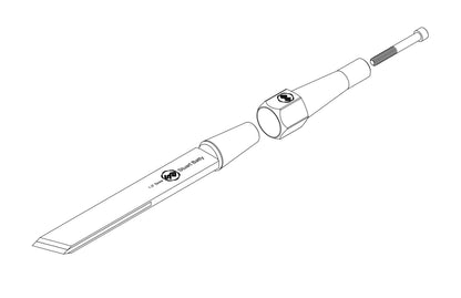 Skew Chisel 1" Laminated 10V with Removable Bolster — detail view