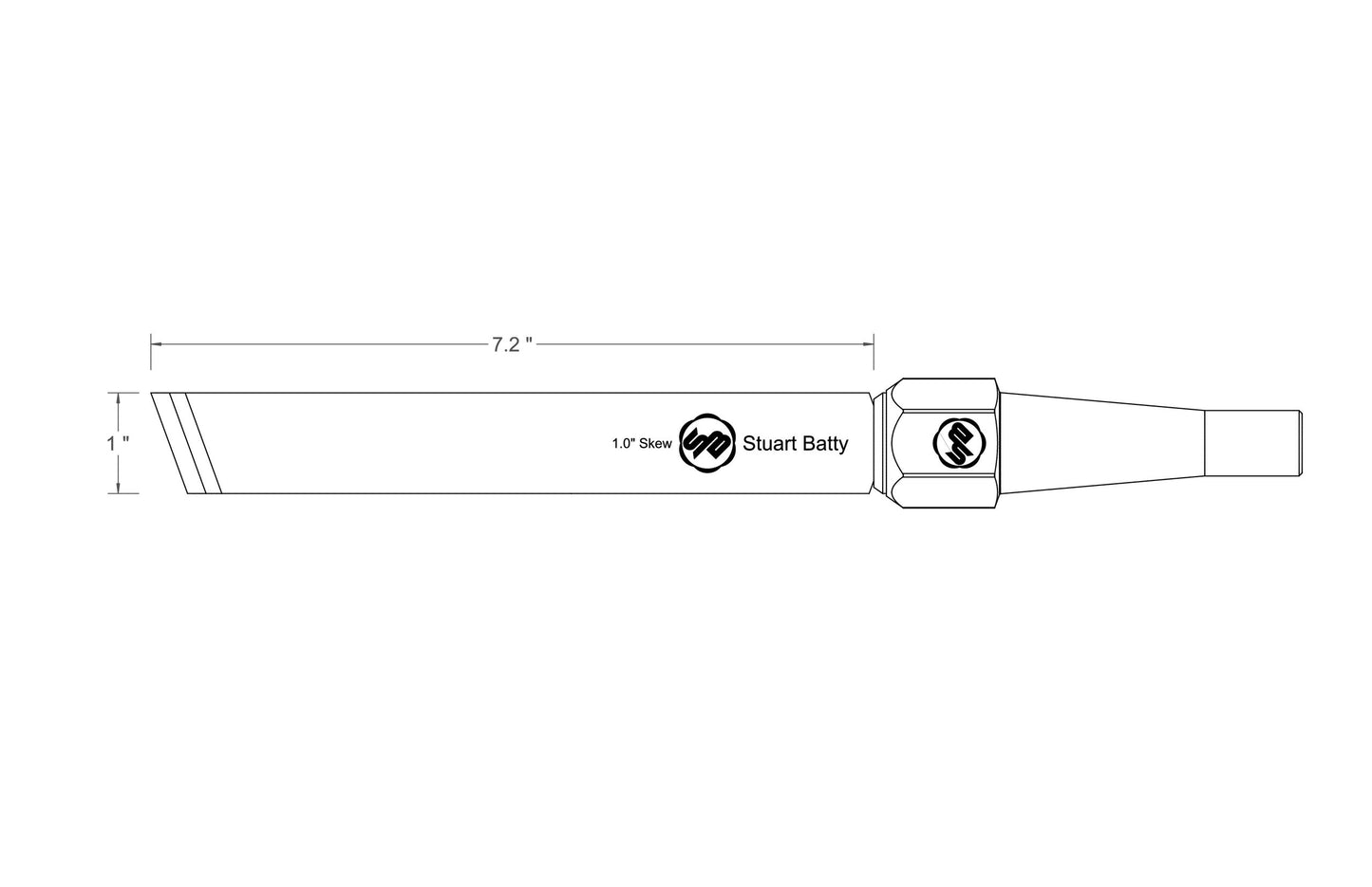 Skew Chisel 1" Laminated 10V with Removable Bolster — close-up