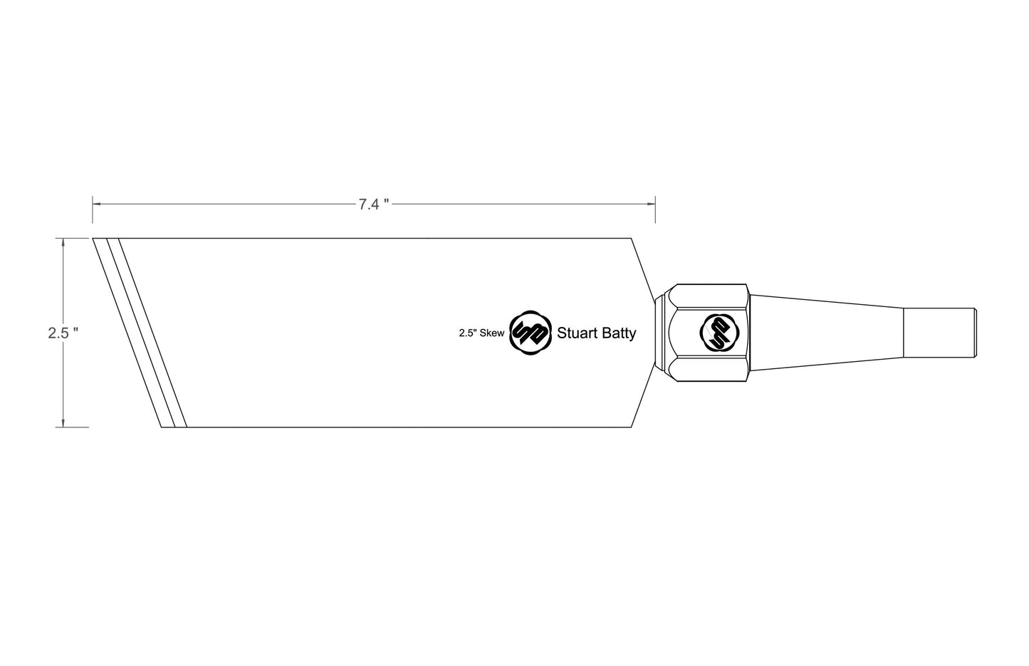 Skew Chisel 2 1/2" Laminated 10V with Removable Bolster — close-up