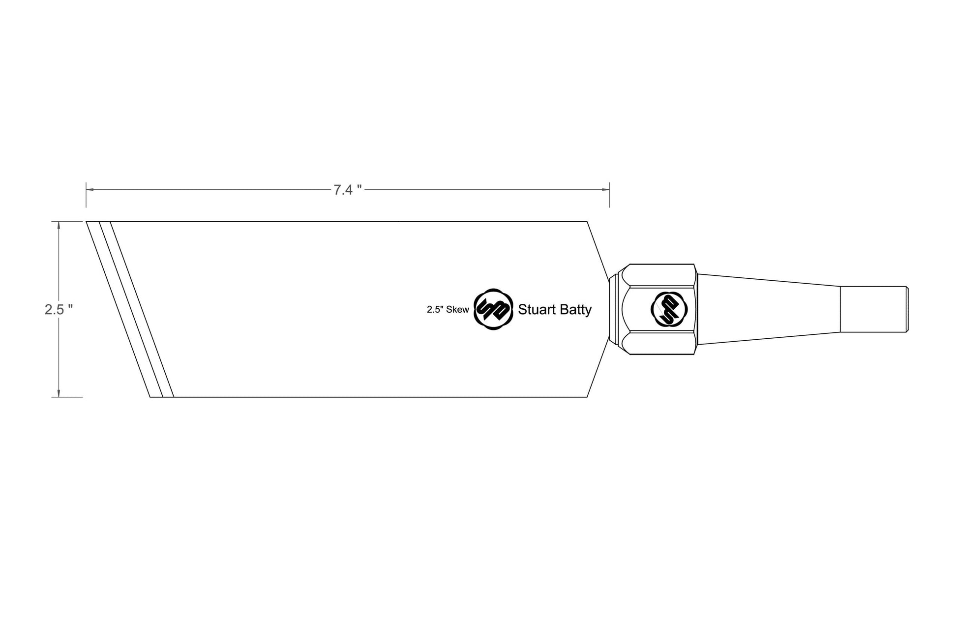 Skew Chisel 2 1/2" Laminated 10V with Removable Bolster — close-up