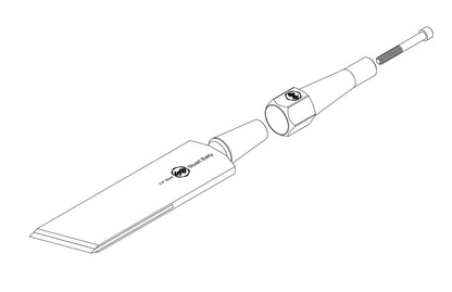 Skew Chisel 2" Laminated 10V with Removable Bolster — detail view