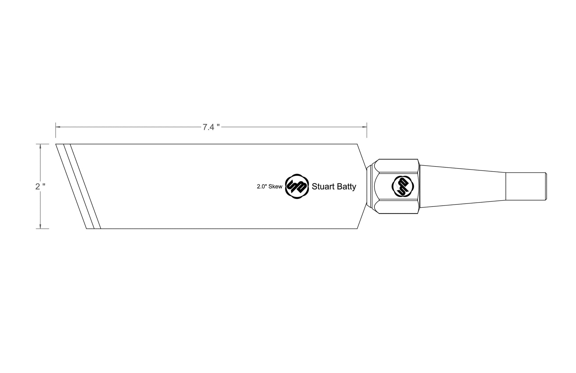 Skew Chisel 2" Laminated 10V with Removable Bolster — close-up
