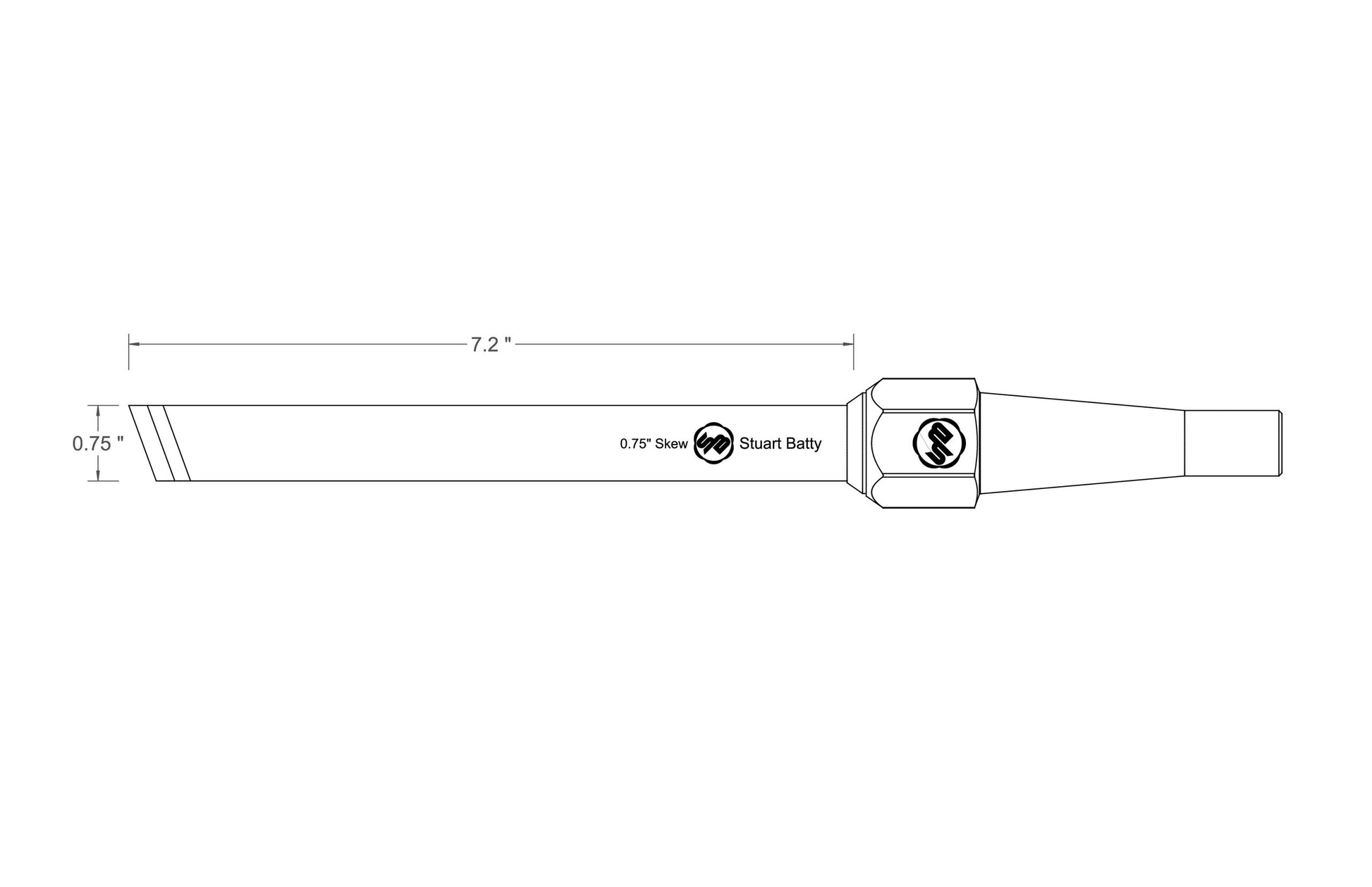 Skew Chisel 3/4" Laminated 10V with Removable Bolster — close-up