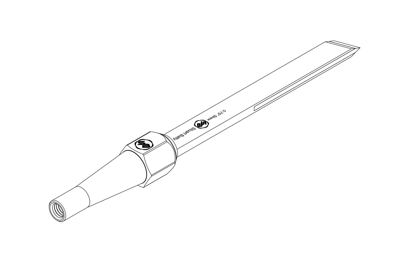 Skew Chisel 3/4" Laminated 10V with Removable Bolster — view 5