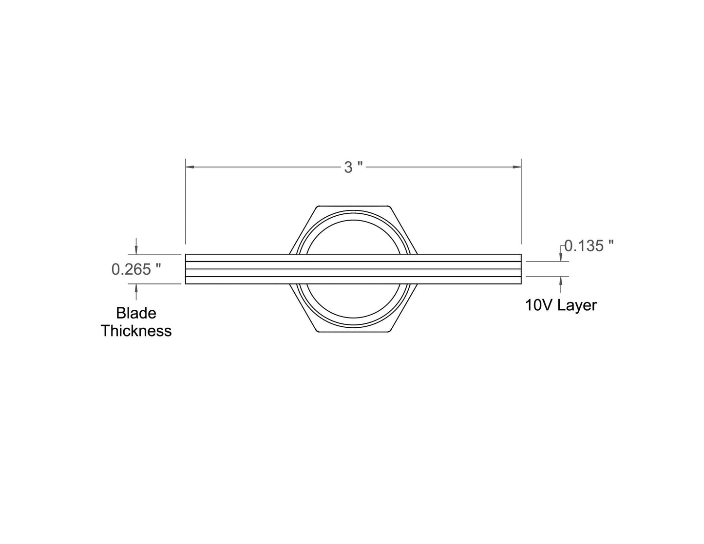 Skew Chisel 3" Laminated 10V™ with Removable Bolster