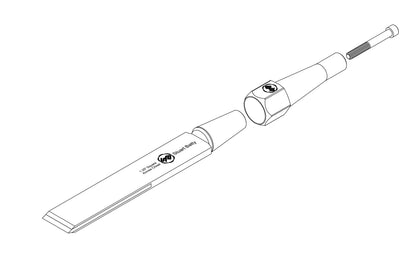 Square Across Chisel 1 1/4" Laminated 10V with Removable Bolster — detail view