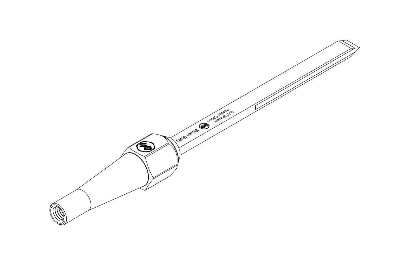Square Across Chisel 1/2" Laminated 10V with Removable Bolster — view 5