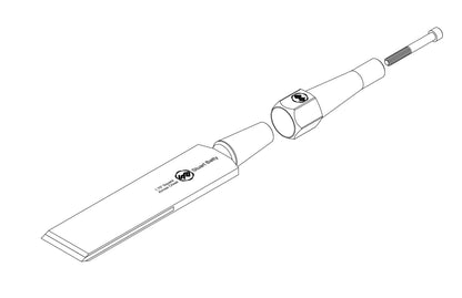 Square Across Chisel 1 3/4" Laminated 10V with Removable Bolster — detail view
