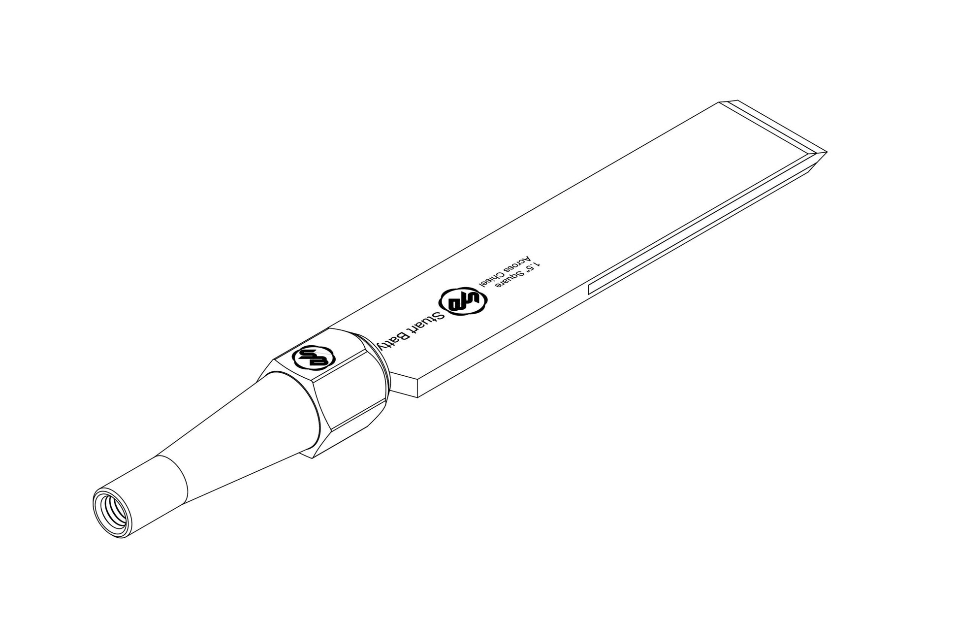 Square Across Chisel 1 1/2" Laminated 10V with Removable Bolster — view 5