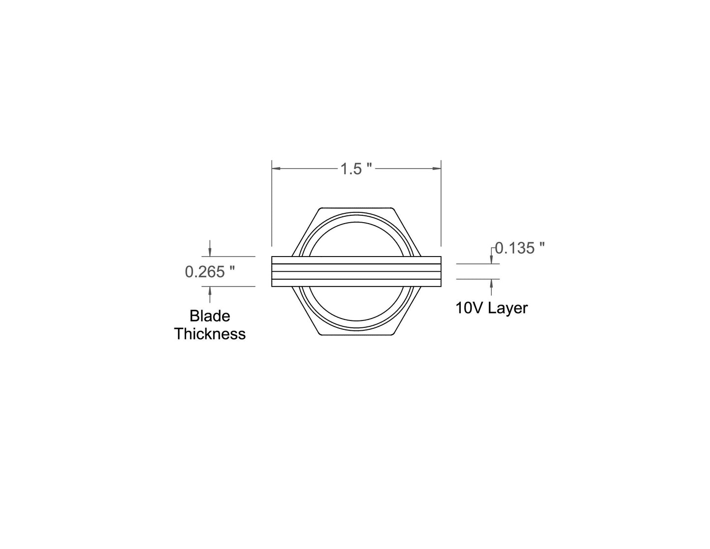 Square Across Chisel 1 1/2" Laminated 10V with Removable Bolster — view 7