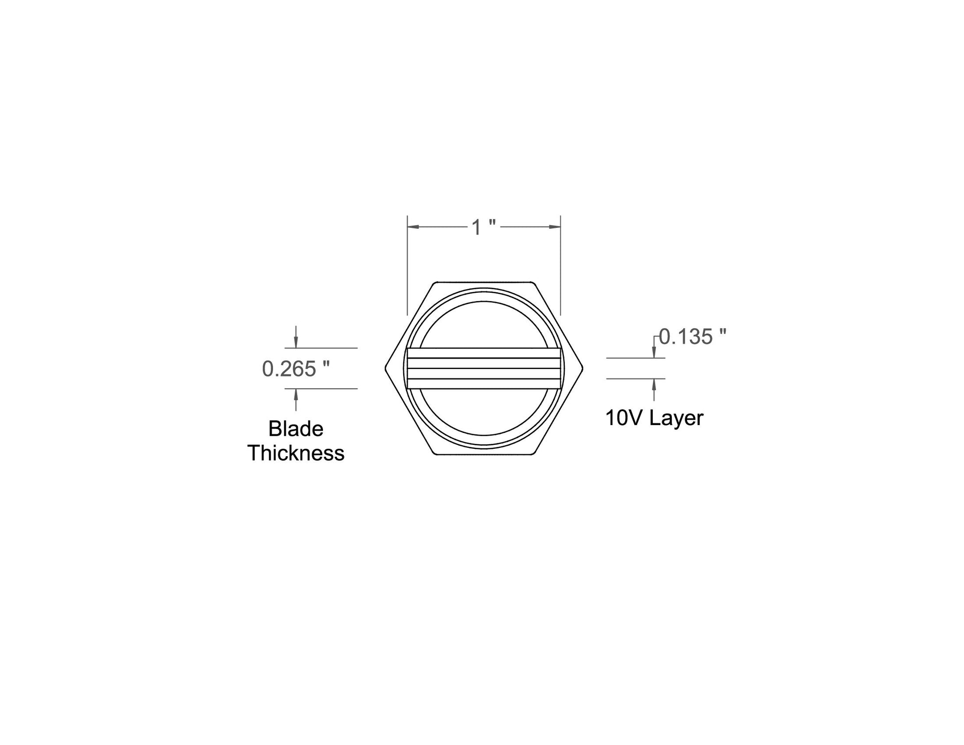Square Across Chisel 1" Laminated 10V with Removable Bolster — view 7