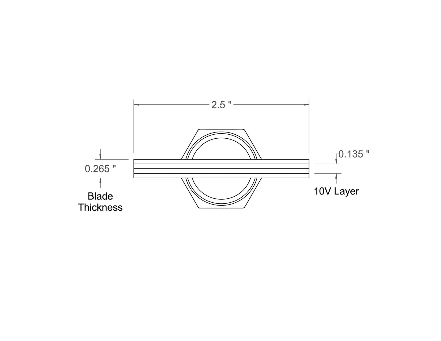 Square Across Chisel 2 1/2" Laminated 10V with Removable Bolster — view 7