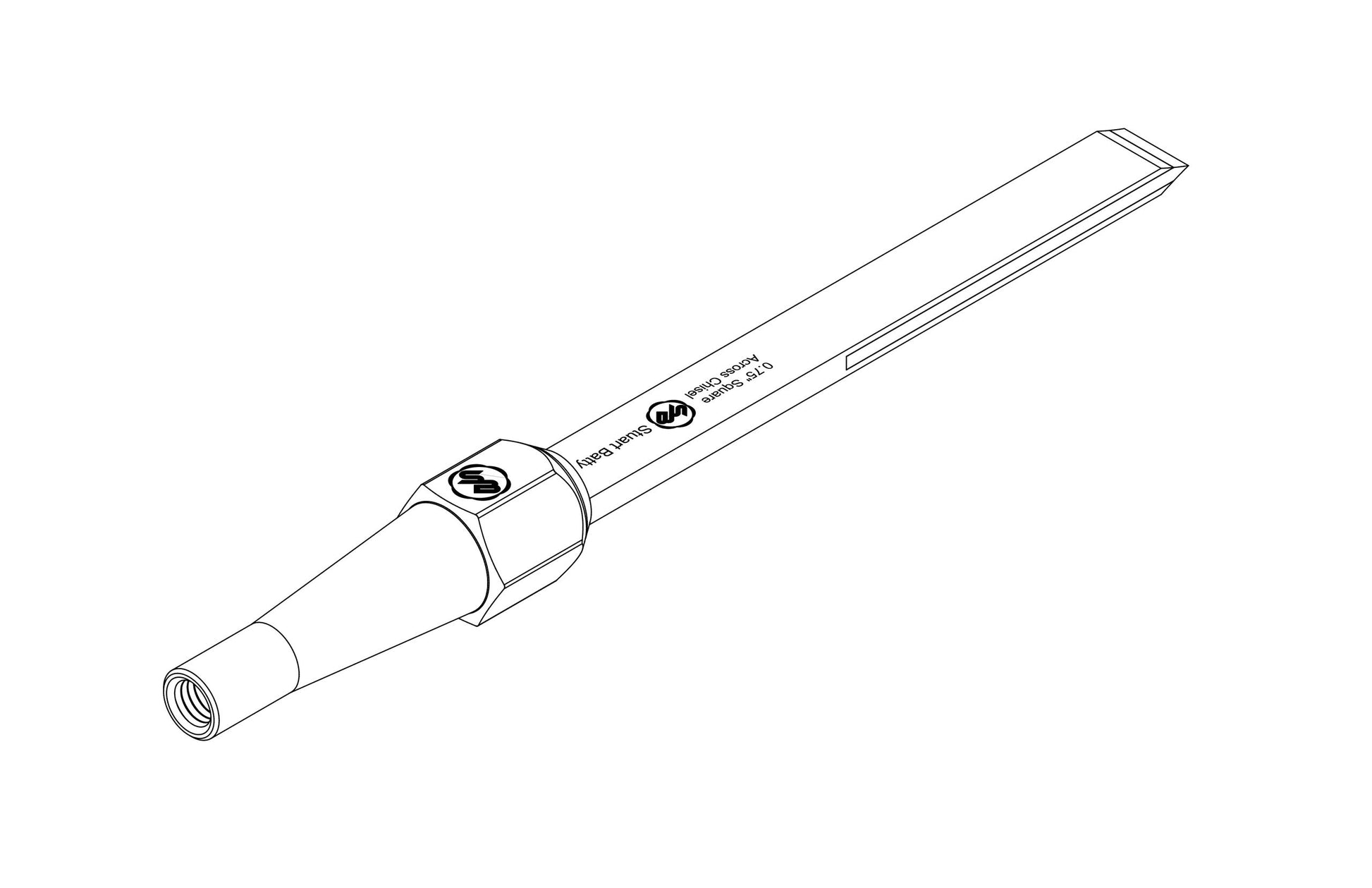 Square Across Chisel 3/4" Laminated 10V with Removable Bolster — view 5