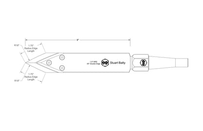 NRS 1.5" 45° Double Edge (Body and Blade Options) — detail view