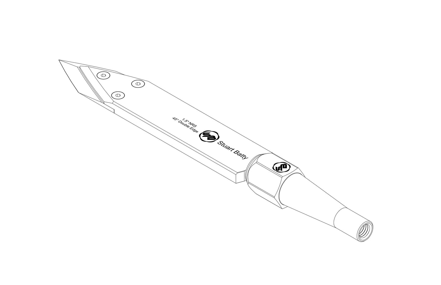 NRS 1.5" 45° Double Edge (Body and Blade Options) — close-up
