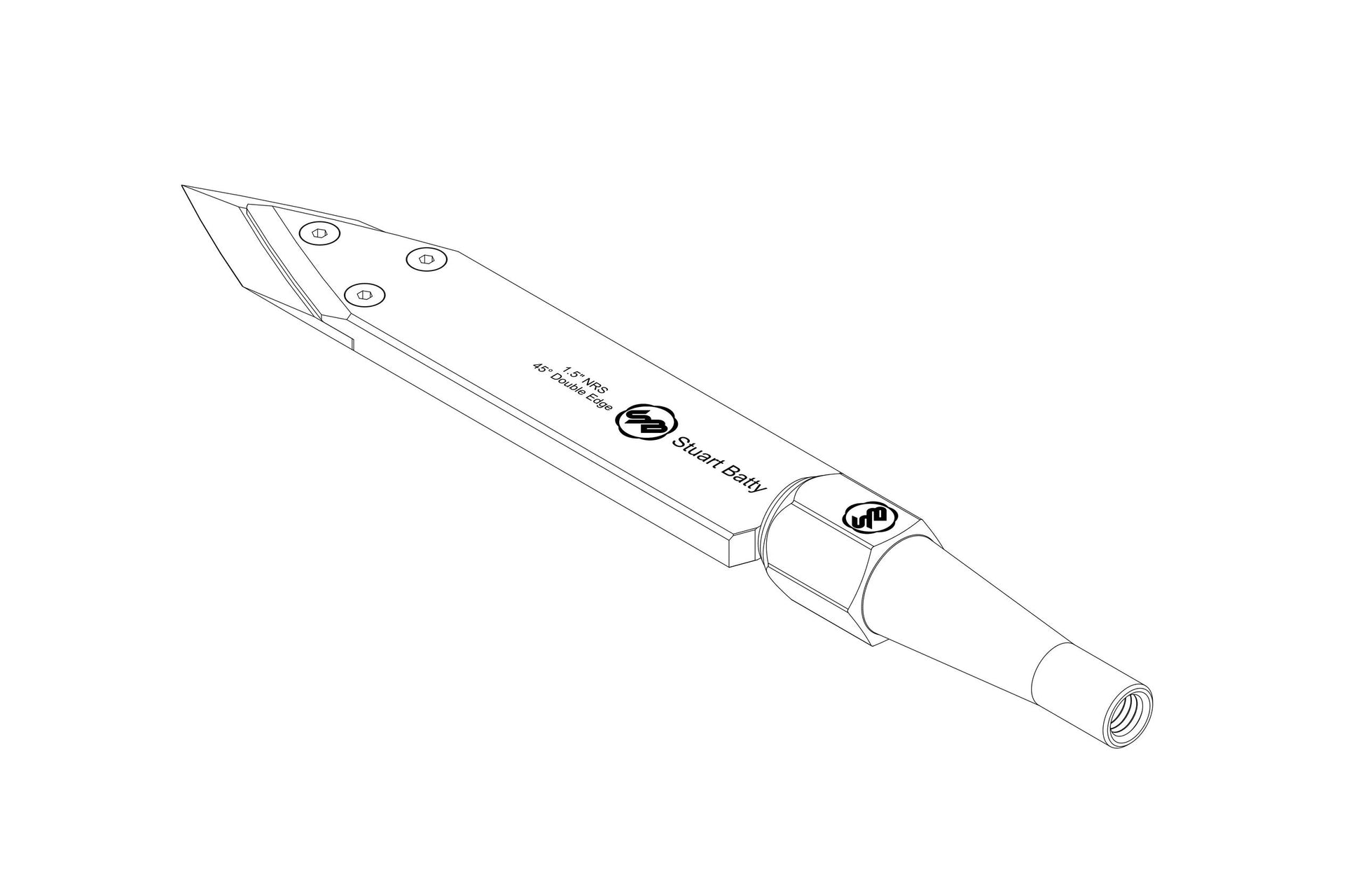 NRS 1.5" 45° Double Edge (Body and Blade Options) — close-up