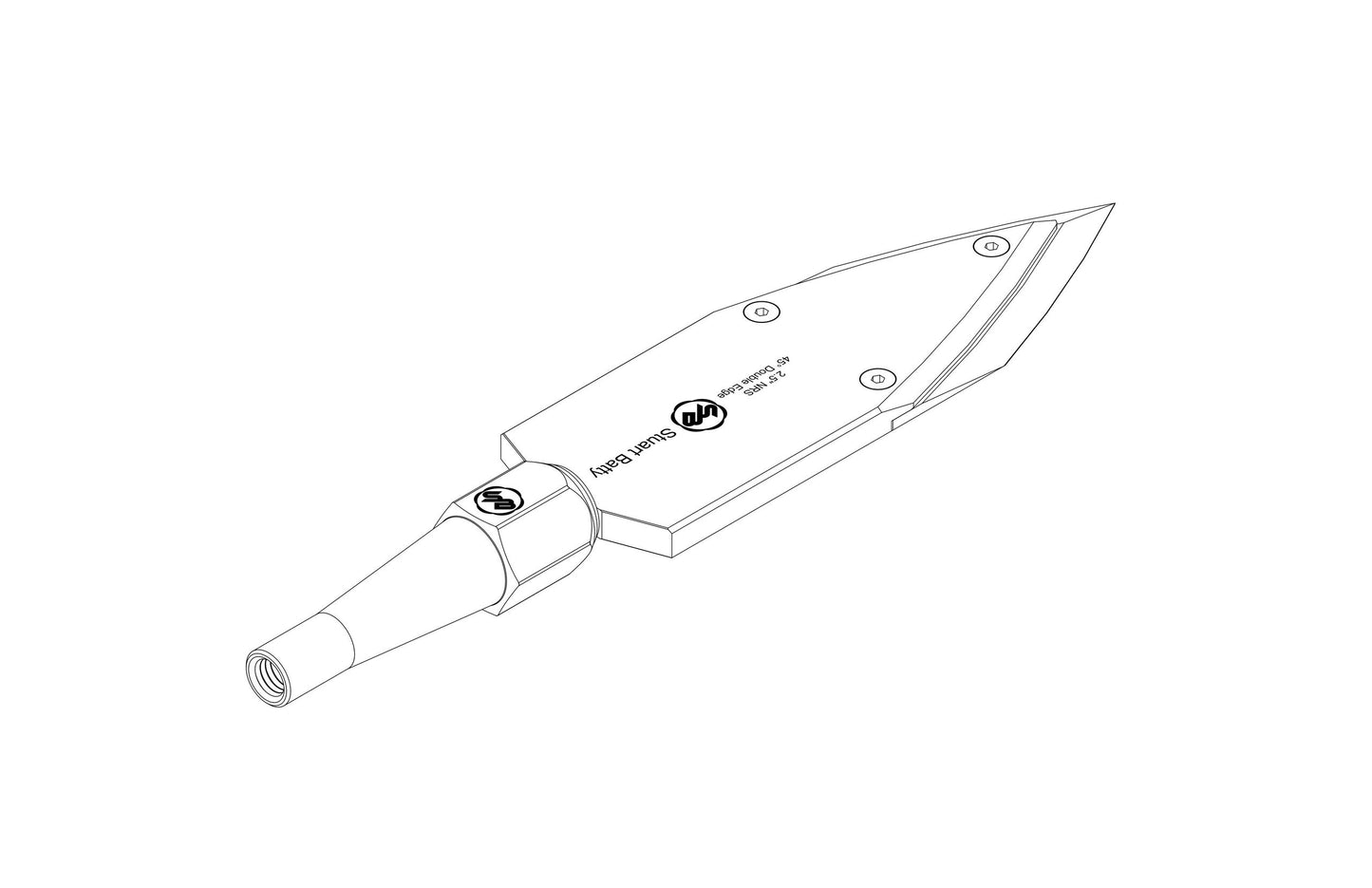 NRS 2.5" 45° Double Edge (Body and Blade Options) — close-up