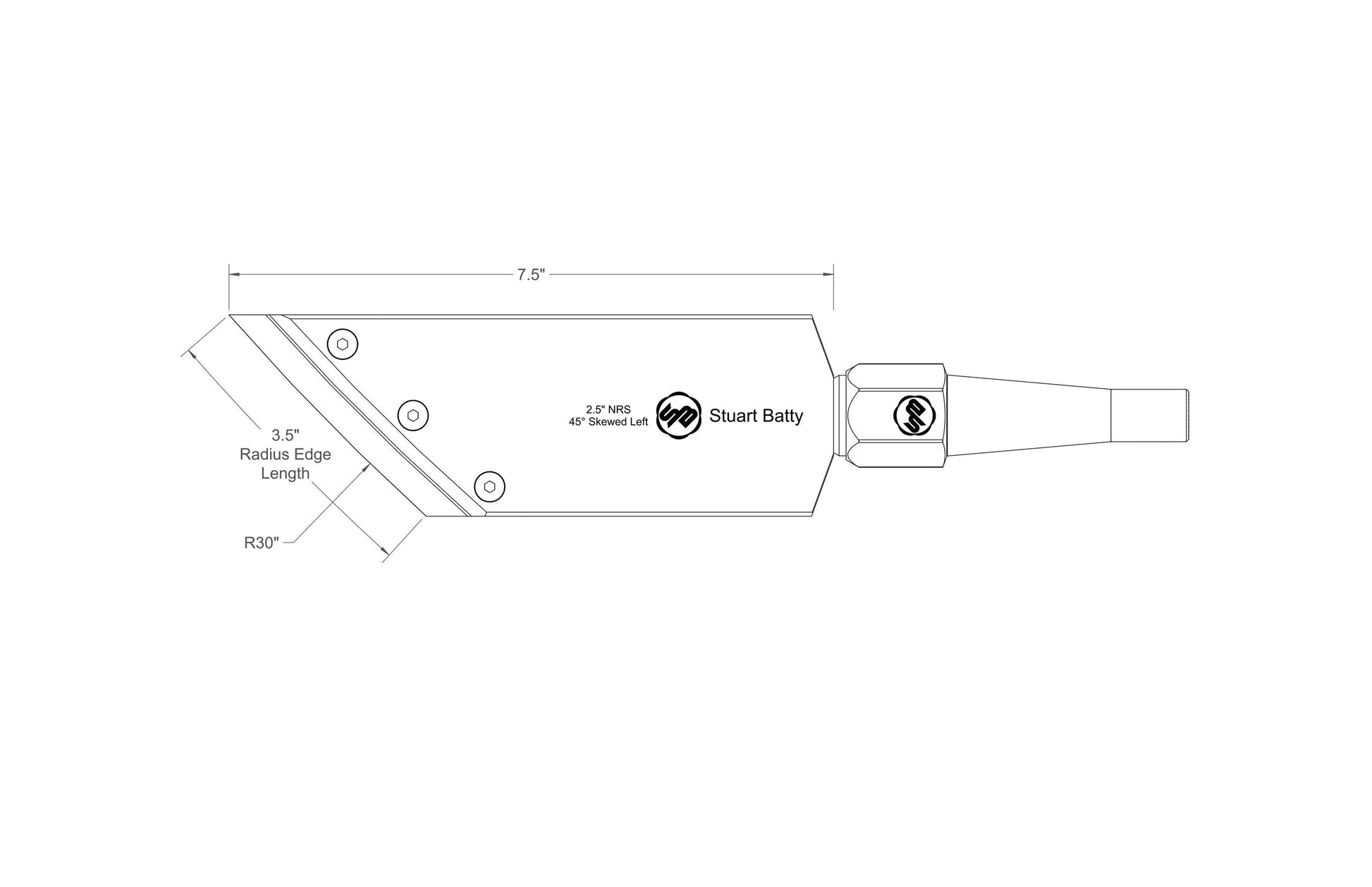 NRS 2.5" 45° Skewed Left or Right (Body and Blade Options) — view 5