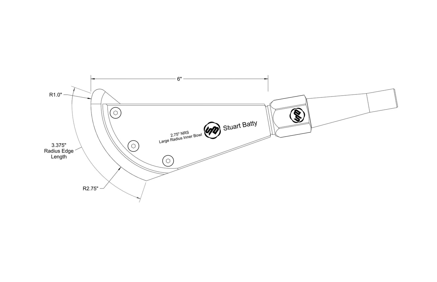 NRS 2.75 Large Radius Inner Bowl (Body and Blade Options) — detail view