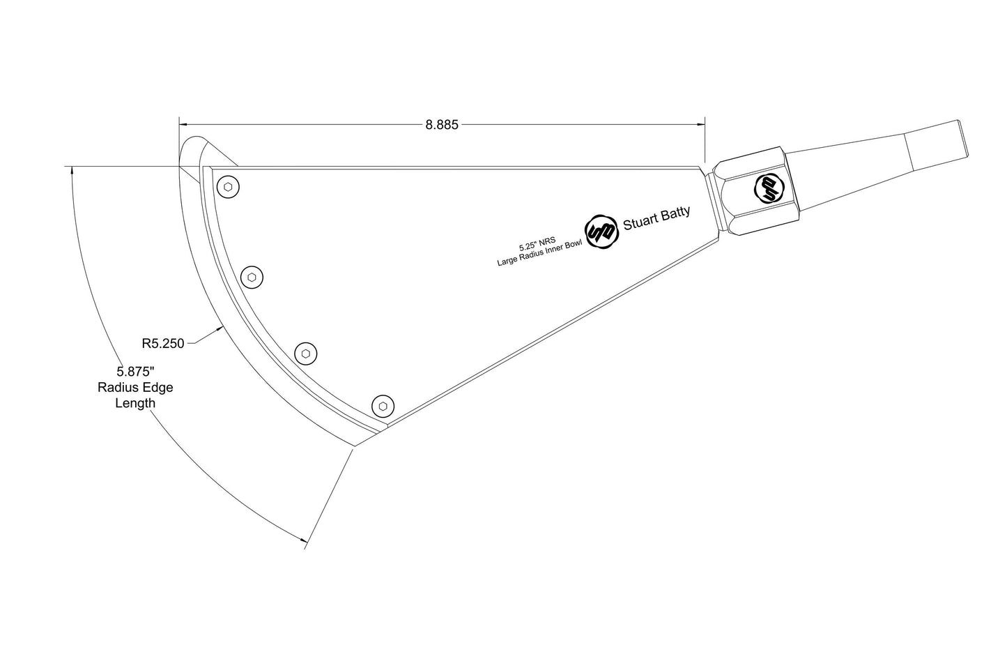 NRS 5.25 Large Radius Inner Bowl (Body and Blade Options) — detail view