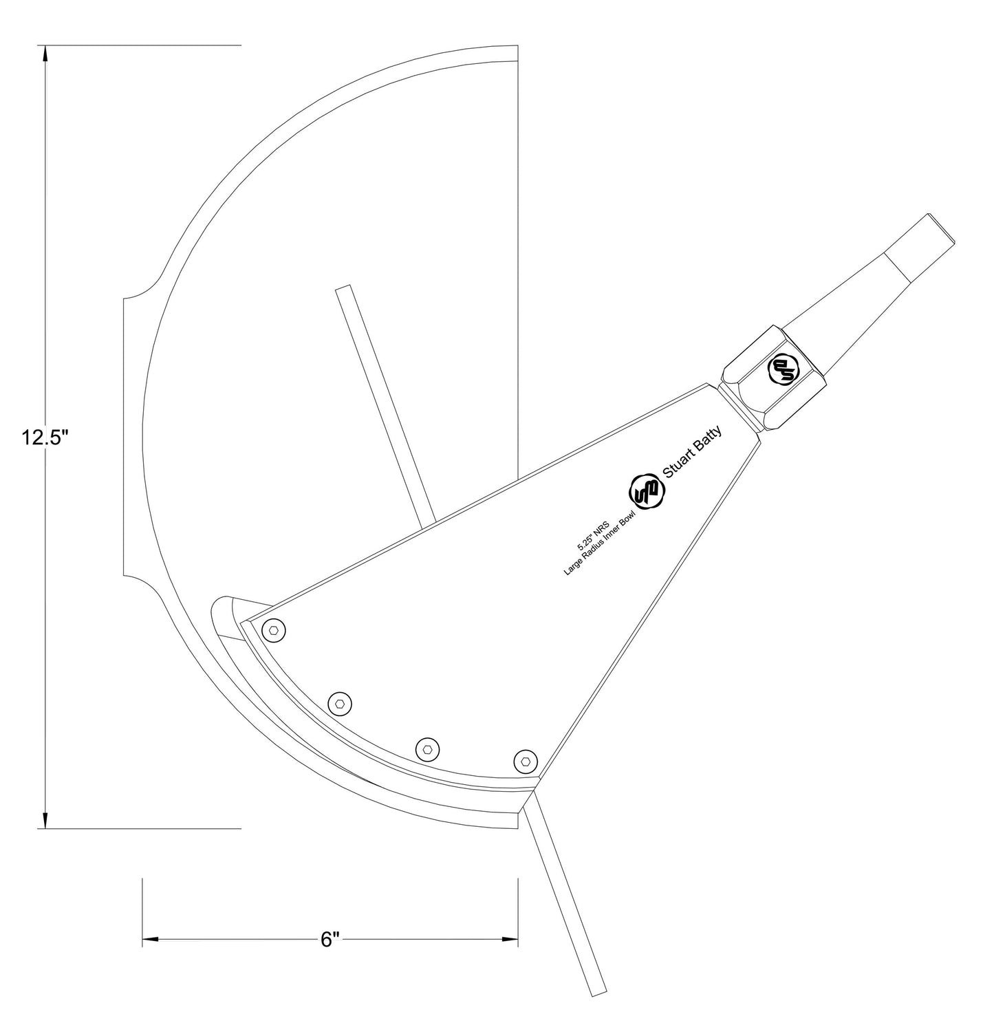 NRS 5.25 Large Radius Inner Bowl (Body and Blade Options) — close-up